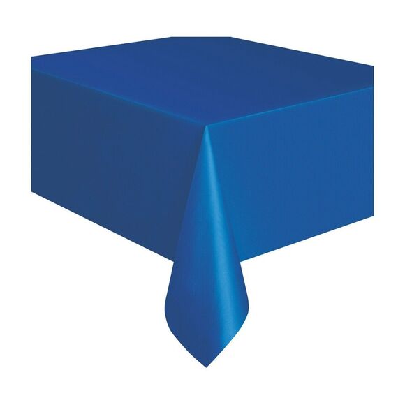 6-Pack of 321 Party! Plastic Tablecover 54" x 108" Royal Blue Reusable Washable - Picture 1 of 2